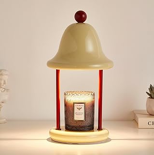 Mahbahole Bell Candle Warmer Lamp with Timer Dimmable, Bedroom House Office Aesthetic Living Girls Room New Home Decor, Ch...