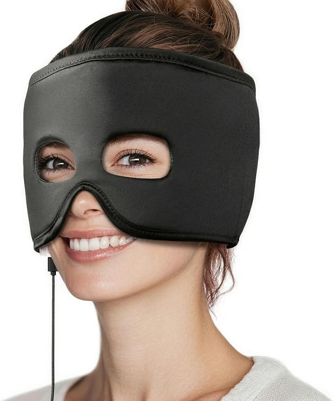 Thermorelief Sinus Mask, Heated Face Mask for Sinus Pressure, Migraine & Headache Relief, USB Corded Face Heating Pad with...