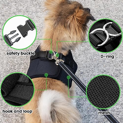 JVVGPET Dog Harness with Airtag Holder for Small Dogs, Puppy, Cats - No Pull Step in Small Dog Harness and Reflective Dog ...