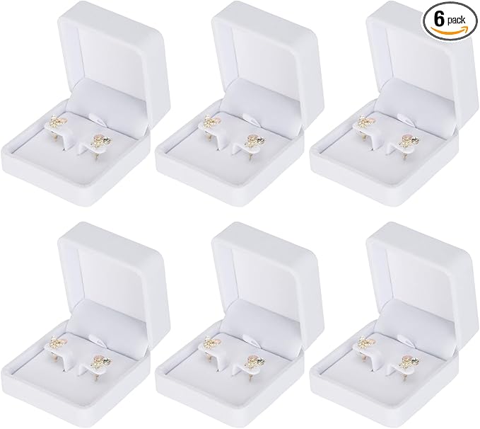 KUKUVR 6 Pieces Classic Velvet Jewelry Earring Gift Box for Stud Earring Necklace Pendant, Jewellry Earring Storage Displa...