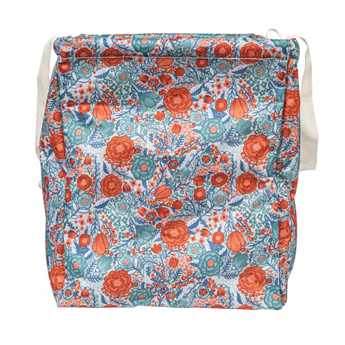 Household Essentials Large Canvas Utility Tote Bag with Handles | Collapsible Storage Basket for Laundry, Groceries, Colle...