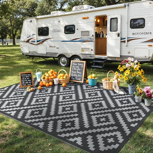 GENIMO Outdoor Rug for Patio Clearance,5'x8' Waterproof Mat,Reversible Plastic Camping Rugs,Rv,Porch,Deck,Camper,Balcony,B...
