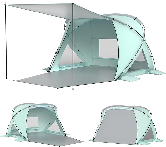 Elegear Beach Tent Sun Shelter with Canopy, CumbreX™ 4-6 Person Pop Up beach tent, Easy Setup UPF 50+ UV Protection Portab...