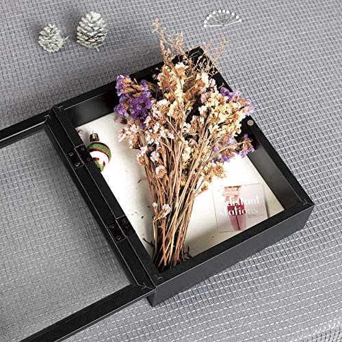 Muzilife 11x14 Shadow Box Picture Frame - 2.16" Interior Deep Wood & Glass Display Case Ready to Hang Memory Box Baby Spor...