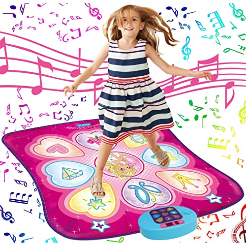 SUNLIN Dance Mat - Rhythm Step Play Mat - Dance Game Toy Pad with LED Lights, Gift for Kids Girls 3-12, Adjustable Volume,...