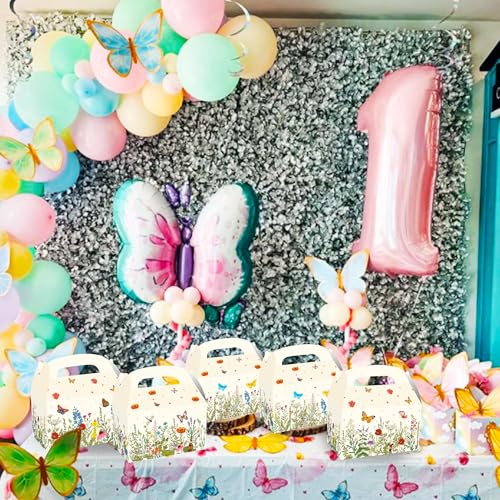 JeVenis Wildflower Party Treat Boxes Flower Party Favor Gift Box forFloral Printed Candy Treat Box Wedding Party Bridal Sh...