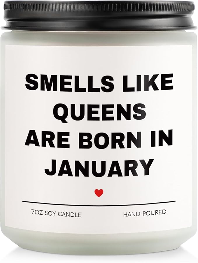 Aremdys Birthday Gifts for Women, January Candle for Queens are Born in January, 20th 30th 40th 50th Happy Bday Gifts Idea...