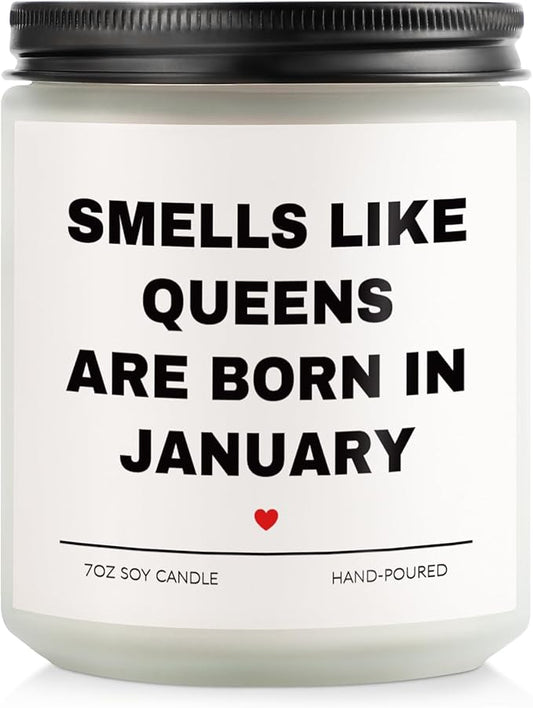 Aremdys Birthday Gifts for Women, January Candle for Queens are Born in January, 20th 30th 40th 50th Happy Bday Gifts Idea...