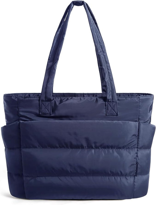 BAGSMART Tote Bag for Women, Lightweight Puffy Tote Bag with Compartments Shoulder Bag Handbag for Travel, Work, Gym | Lig...