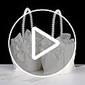Flower Girl Baskets for Wedding,Ivory Flower Girl Basket With Pearl Handle set of 2,Wedding Baskets for Flower Girls