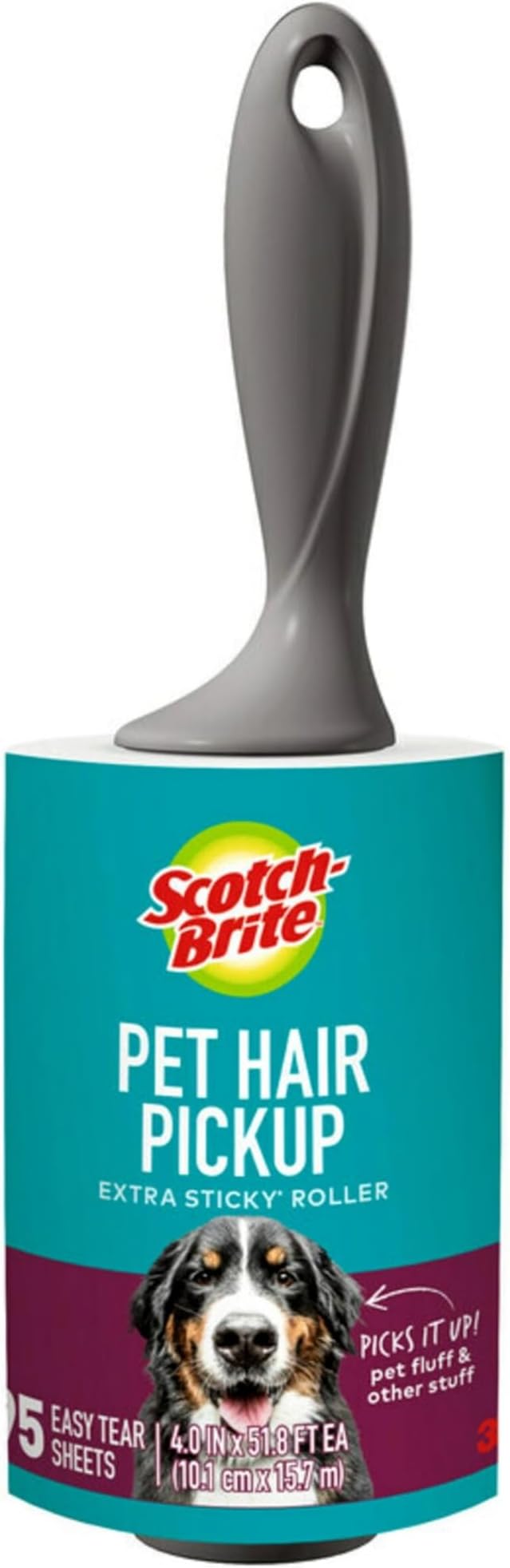 Scotch-Brite Pet Hair Pickup Extra Sticky Lint Roller, Designed for Removing Fur + Fluff on Couches, Clothes, Dog and Cat ...
