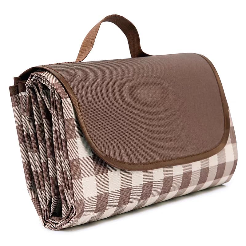 Wind Tour Waterproof Picnic Blanket with Carry Strap - Foldable Sandproof Outdoor Mat for Camping, Beach, Park - 59" x 7...