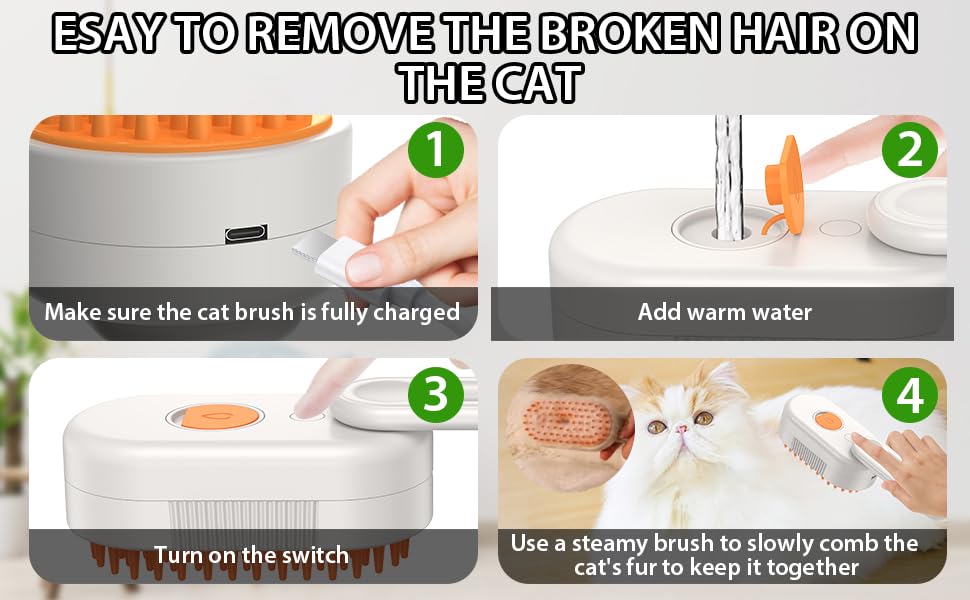 2024 Multifunctional Pet Brush for Detangling and Hair Removal - 3-in-1 Grooming Comb with Massage Function for Cats and D...