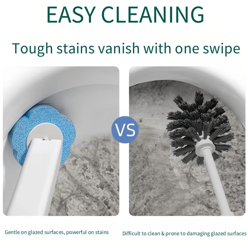 Disposable Toilet Bowl Wand Refills, Toilet Cleaning Refills, Disinfecting Scrubbing Pads,60 Count Disposable Toilet Brush...