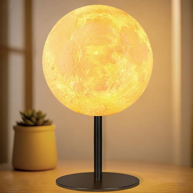 Moon Lamp Small Table Lamp for Bedroom, Dimmable Bedside Table Lamp with 30 Modes, Night Light Bedside Lamps for Night Sta...
