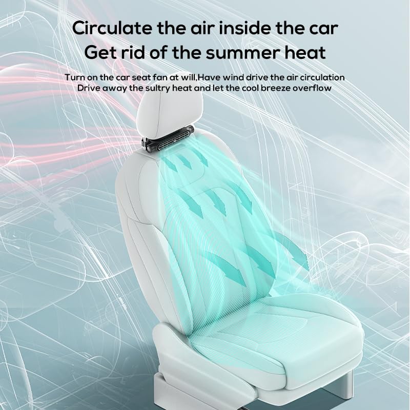 Car Fan for Driver and Passenger's Seat - Mini Portable USB Backseat Cooling Fan Kids Baby Quiet headrest Neck Fan Accesso...