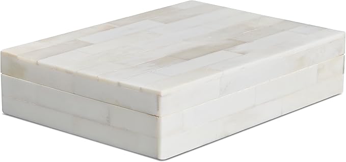 Handicrafts Home Small Decorative Box with Lid – 6x8x1.5” Trinket, Remote Control & Keepsake Memory Box, Decorative Accent...