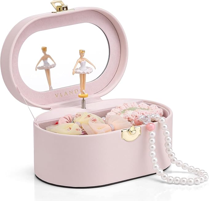 Vlando Musical Jewelry Box for Girls - Kid Music Box with Ballerina for Birthday Bedroom Decor - Valentines Day Birthday G...