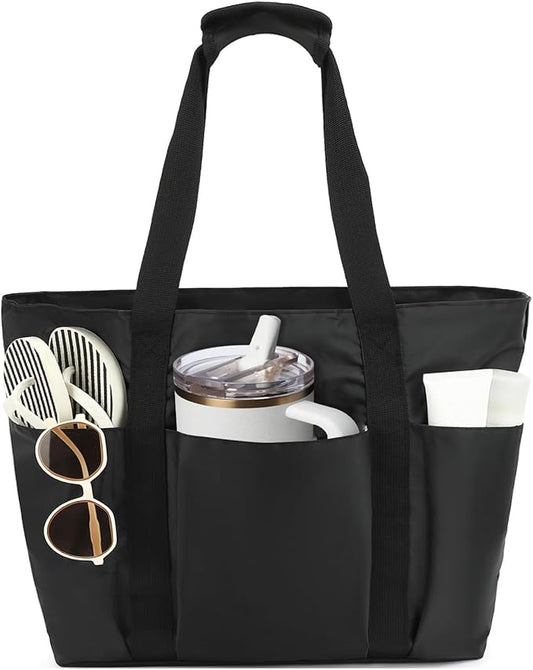 Fammart Waterproof Beach Bag for Women with Wet Pocket, Beach Tote Compatible with Stanley Cup for Pool Travel Cruise