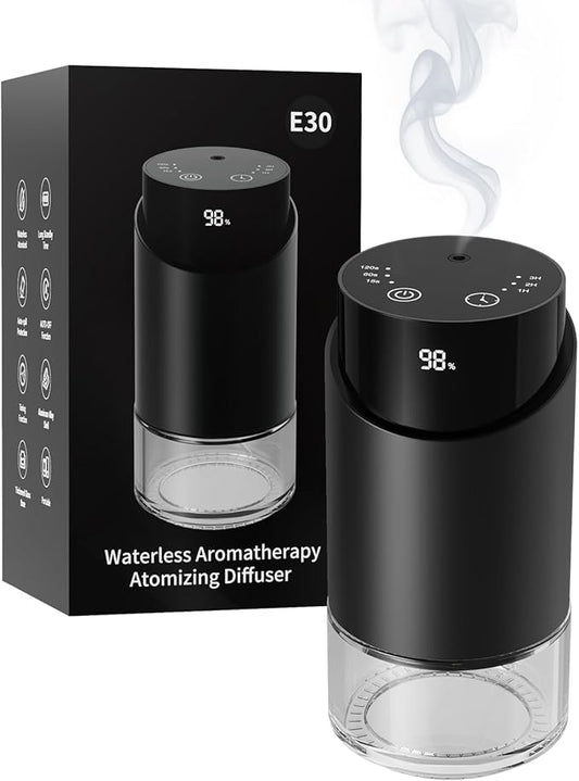 Waterless Essential Oil Diffuser Aromatherapy Scent Diffusers for Home Large Room, Car, Office, Desk, Mini Battery Operate...