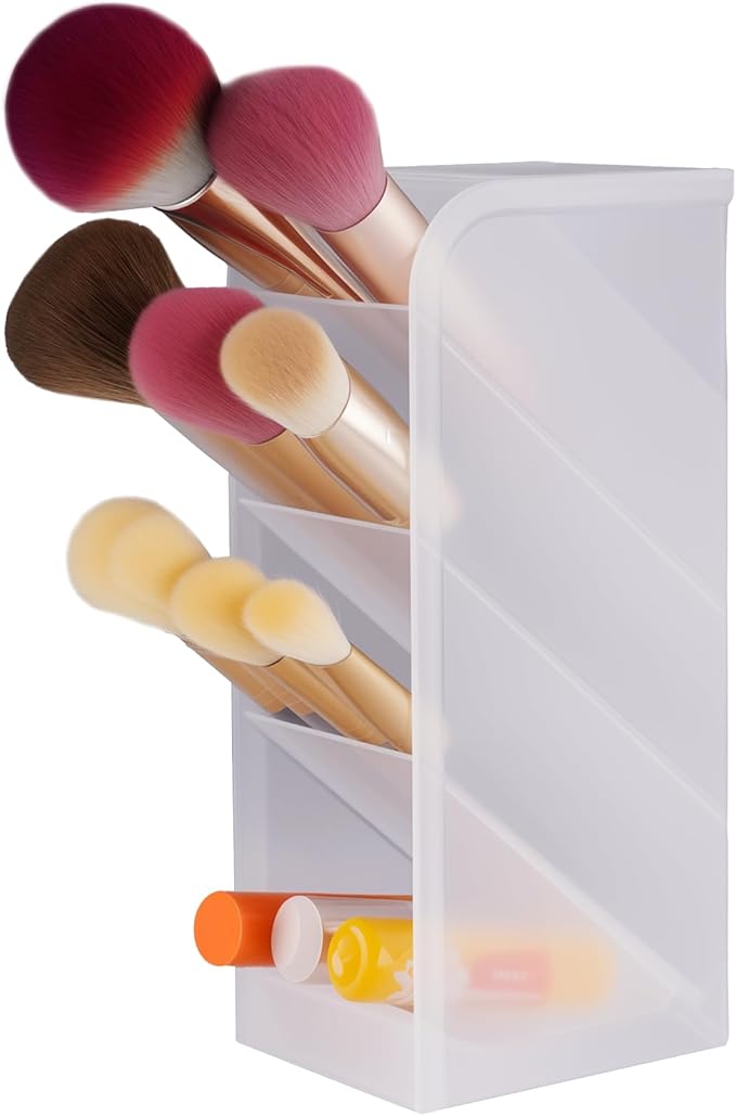 NiHome Plastic Cosmetic Display Case, Vertical & Horizontal Multi-Purpose Storage, Space-Saving Vanity or Bathroom Counter...