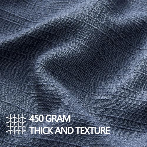 MIULEE Pack of 2 Thick Textured Couch Throw Pillow Covers, Navy Blue Decorative Pillow Covers 20x20, Neutral Linen Cushion...