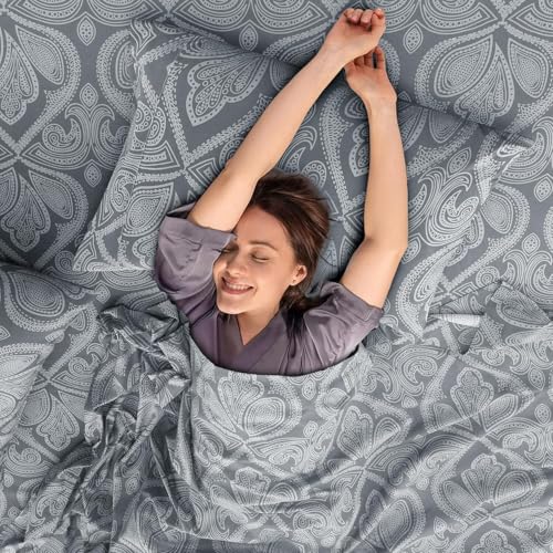 Ultra Soft Wrinkle-Free Microfiber Paisley Twin Sheet Set, Cute Floral Pattern Boho Print – 16" Deep Pocket Fitted Sheet, ...