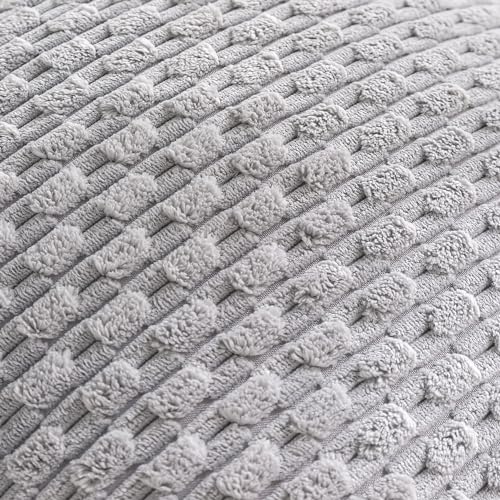 Cozoomy Set of 4 Neutral Decorative Throw Pillow Covers 18x18 Inch Corduroy Pillow Covers for Bed Couch Sofa Living Room S...