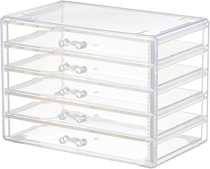 YUFONG Earring Storage Box Organizer 5 Drawers Jewelry Organizer Acrylic Jewelry Storage Box Holder Compartment Transparen...