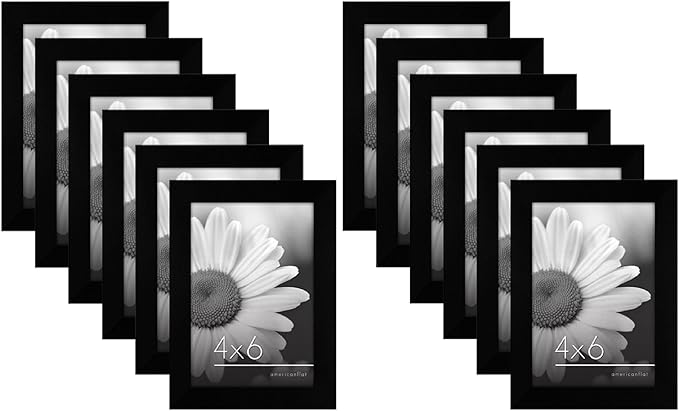 Americanflat 4x6 Picture Frame with Polished Plexiglass - Set of 12 - Signature Collection - Picture Frames with Engineere...