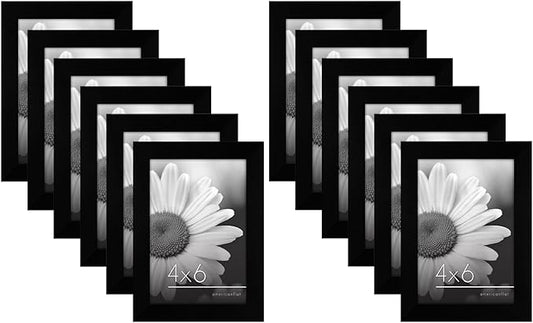 Americanflat 4x6 Picture Frame with Polished Plexiglass - Set of 12 - Signature Collection - Picture Frames with Engineere...