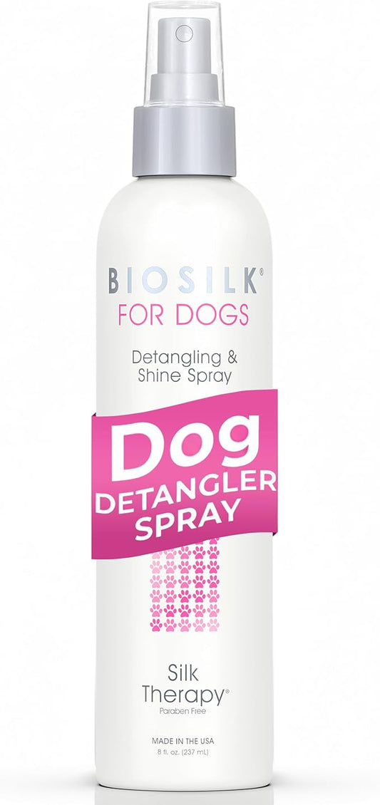 BioSilk for Dogs Detangling Spray with Shine Support, Lightweight Leave In Grooming Mist that Helps Smooth Coats, Detangl...