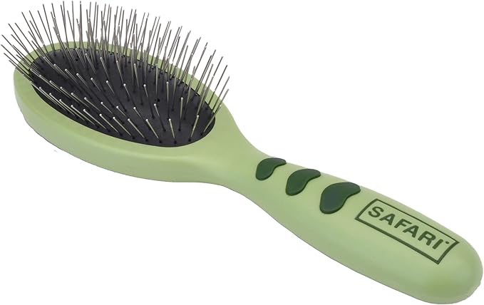 Coastal Pet Safari Wire Pin Brush - No-Slip Plastic Handle for Short and Long Pet Hair - 9.25" x 2.5" Compatible Grooming ...