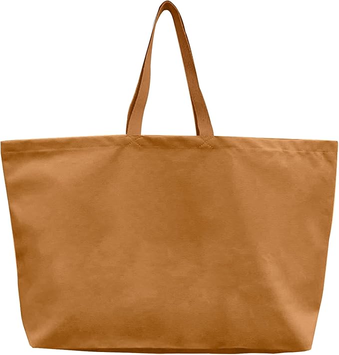 LLYLIU Large Canvas Tote Bag-Extra Big Shopping Beach Totes Bags Reusable Largest Grocery Plain Solid Bag 28"x8"x16"