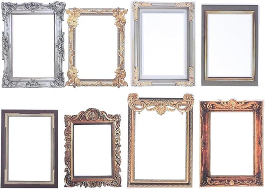 Kichvoe 8Pcs Retro Photo Frame Stickers Set - Vintage Wall Decals for Living Room Bedroom Decoration Assorted Picture Fram...