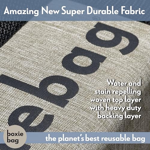 Boxiebag Reusable Grocery Bag (Single) – Durable Reusable Shopping Bag Box. Insulate, Stand Up, Stay Open, Fold Flat – Lar...