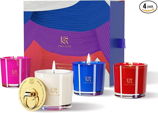 Luxury Scented Candle Set 4 All Natural Soy Aromatherapy Candle Gift Set Votive Candle Gift Set for Women Self Care Stress...