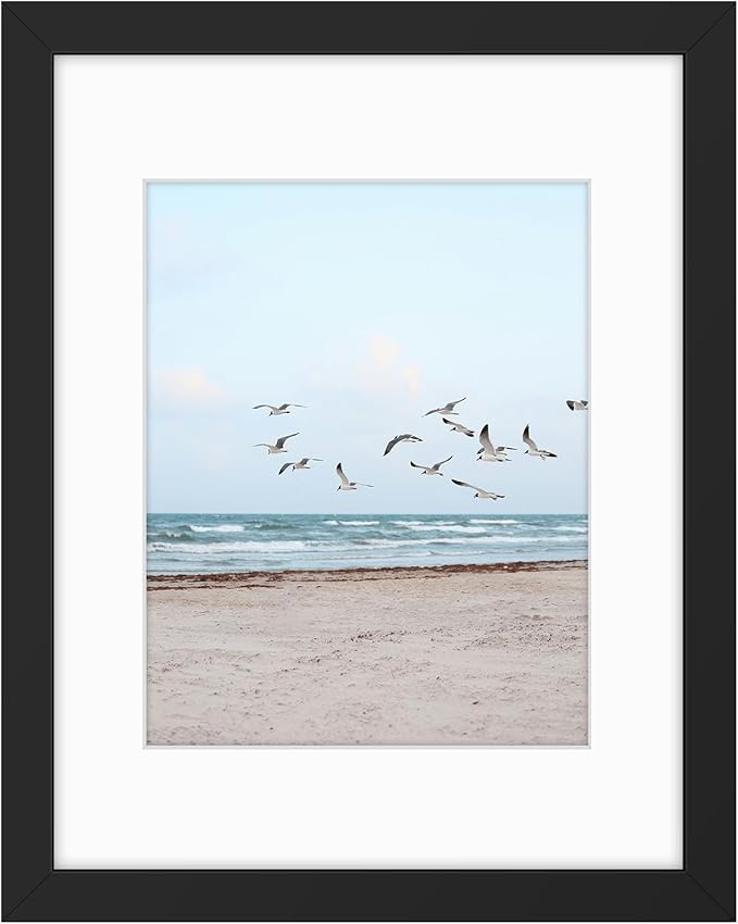 Frametory, 11x14 Frames Display 8x10 Picture with Mat or 11x14 Photo Without Mat, Shatter-Resistant Glass, Pre-Installed W...