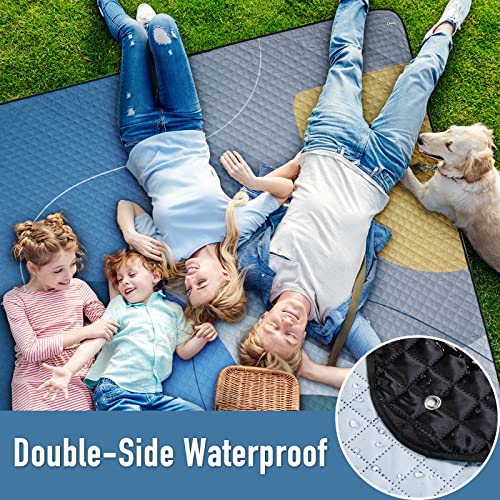 PY SUPER MODE Picnic Blankets Extra Large, Waterproof Foldable Outdoor Beach Blanket Oversized 83x79” Sandproof, 3-Layer P...