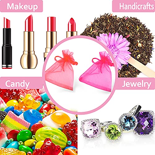 LYSXP Organza Bags 3.5x4.7 Inch 100pcs Random 10 Colors Mesh Organza Gift Bags with Drawstring, Jewelry Favor Pouches Wedd...