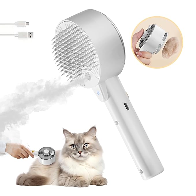 Cloud Care Cat Brush for Indoor Cat Steam Brush for Shedding Spritz Defur Comb for Cats Dogs Steam Brushes for Long Short ...