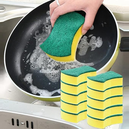 10 Pcs Kitchen Cleaning Sponge, Double Face Non-Scratch Scrub Sponge, Super Absorbent Multi-Use Cleaning, Widely Used in K...