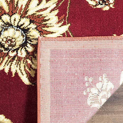 SAFAVIEH Lyndhurst Collection Area Rug - 8' x 11', Red & Multi, Traditional Floral Design, Non-Shedding & Easy Care, Ideal...