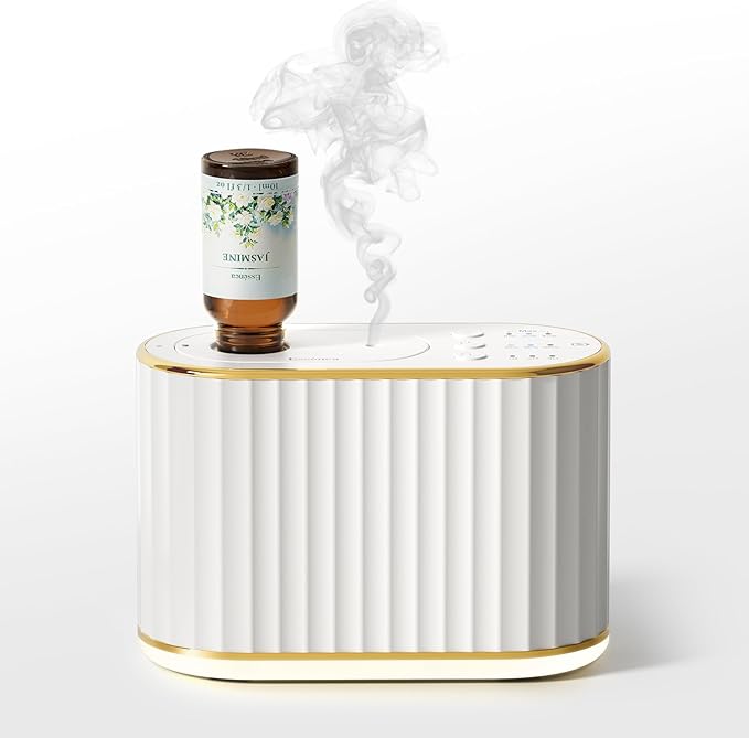 Essenca Waterless Diffuser for Home Essential Oil Diffuser, Wireless Aromatherapy Diffuser with 4 Mist Levels, 3 Time Sett...