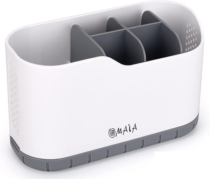 OMAIA Sink Caddy - Sink Organizer for Home, Kitchen, Wash Basin - Holder with Removable Dividers for Sponge, Brush, Toothb...