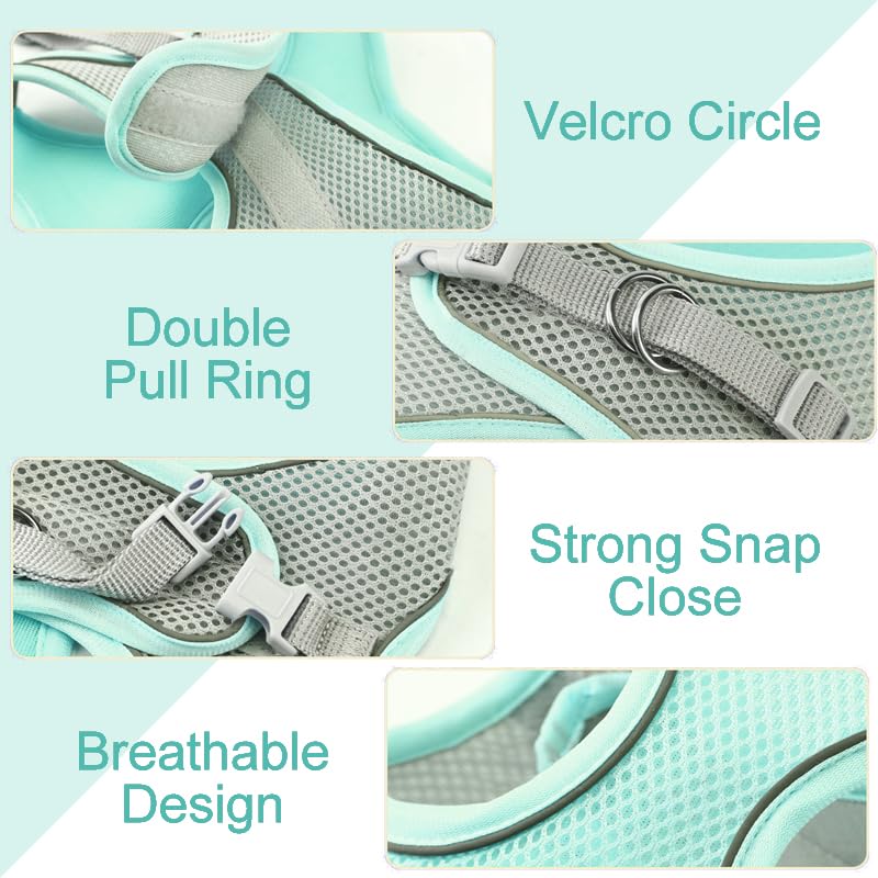 HIPVMES Cat Harness and Leash Set Soft Adjustable Escape Proof Cat Leash Breathable Comfortable Vest Easy to Wear Kitten/S...