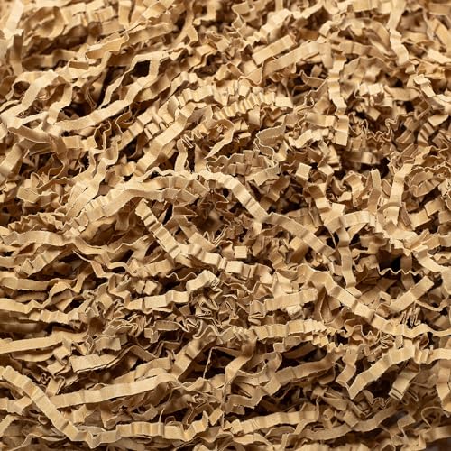 Wowxyz 2 LB Crinkle Cut Paper Shred Brown Crinkle Shredded Paper - Gift Box Baskets Bag Filler - Kraft Confetti Stuffing f...