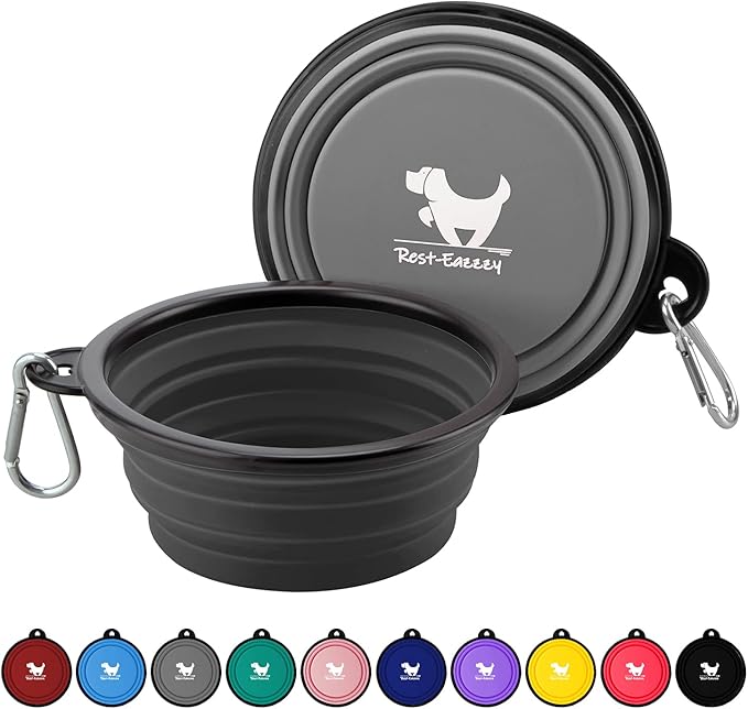 Collapsible Dog Bowls for Travel, 2-Pack Dog Portable Water Bowl for Dogs Cats Pet Foldable Feeding Watering Dish for Trav...
