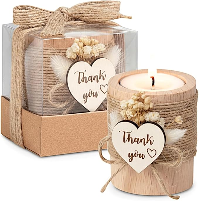 Candle Party Gifts Set 20 Pack Candle Holders for Guests Wedding, Baby Shower, Birthday, Thanksgiving, Adult Party Decorat...