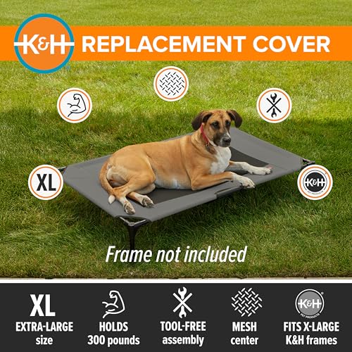 K&H Pet Products Dog Cot Replacement Cover, Designed to fit K&H XL Pet Cots (Sold Separately), Indoor Outdoor, Breathable ...